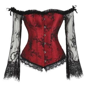 Plus Size Women’s Corset Top Sexy Lace Up Bustiers Victorian Goth Steampunk- 2XL